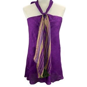 Ralph Lauren Silk Scarf Halter Blouse
